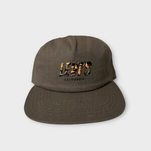 Levi's Men's California Raised Logo Army Green Hat Flat Bill Snapback NWOT